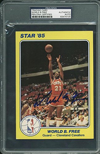 Cavaliers World B. Free Authentic Signed 5X7 1985 Star Card PSA/DNA Slabbed