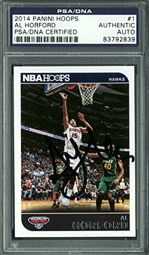 Hawks Al Horford Authentic Signed Card 2014 Panini Hoops #1 PSA/DNA Slabbed