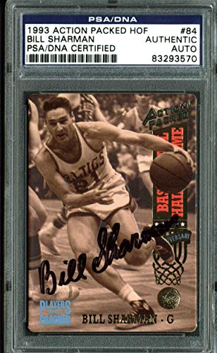 Celtics Bill Sharman Signed 1993 Action Packed HOF #84 Auto Card PSA/DNA Slabbed