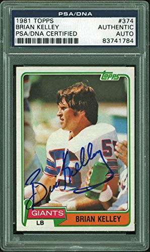 Giants Brian Kelley Authentic Signed 1981 Topps #374 Auto Card PSA/DNA Slabbed