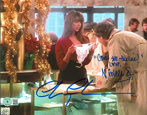 Chevy Chase & Nicolette Scorsese "Can't See The Line!" Signed 8x10 Photo BAS Wit