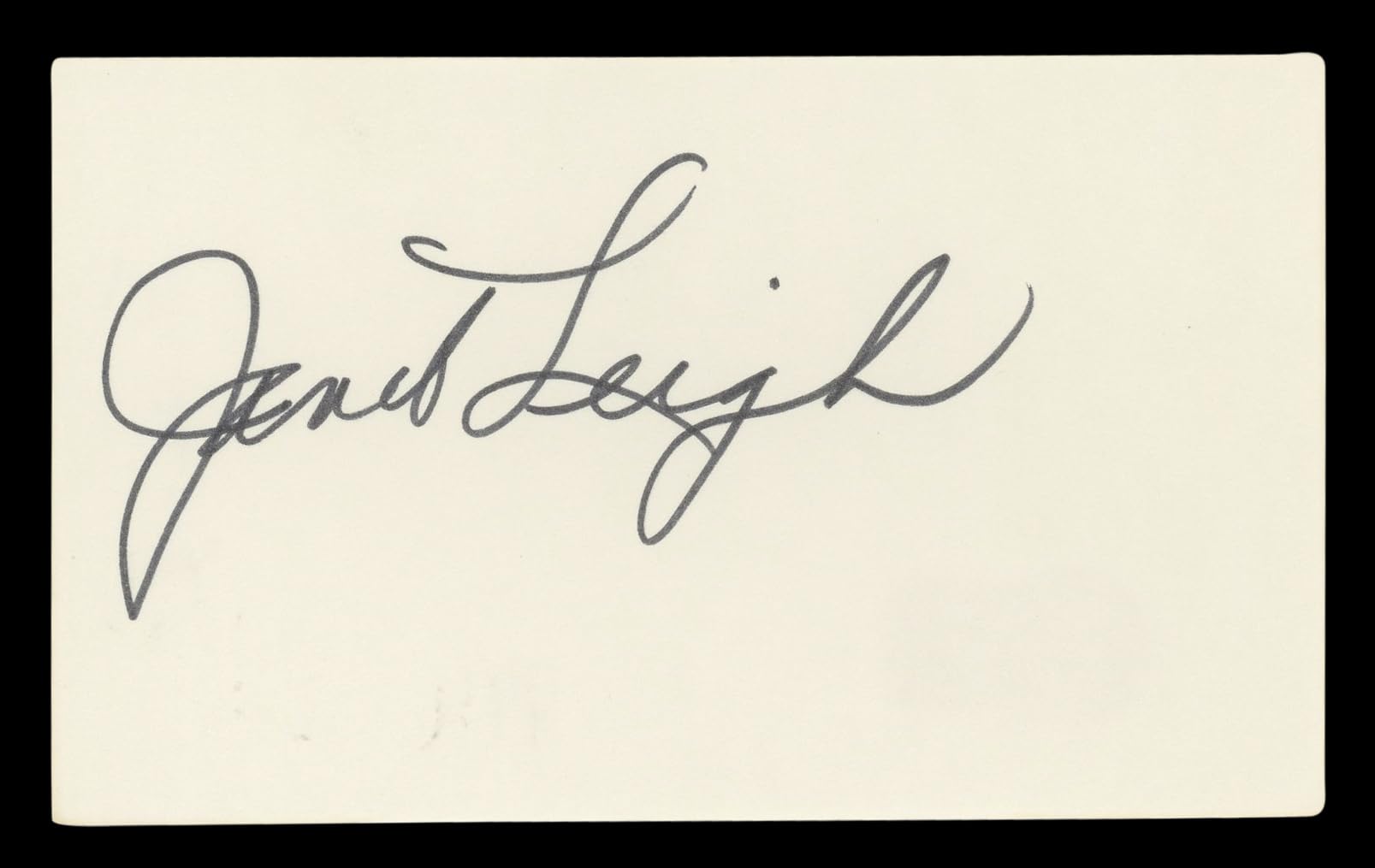 Janet Leigh Psycho Authentic Signed 3x5 Index Card Autographed BAS #BL96427