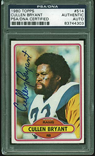 Rams Cullen Bryant Authentic Signed 1980 Topps #514 Auto Card PSA/DNA Slabbed