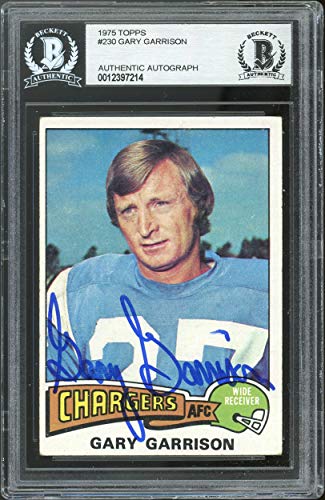 Chargers Gary Garrison Authentic Signed 1975 Topps #230 Card BAS Slabbed
