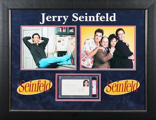 Jerry Seinfeld Authentic Signed & Framed 3x5 Index Card PSA/DNA Slabbed