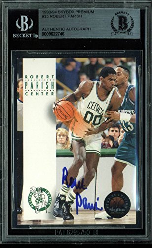 Celtics Robert Parish Authentic Signed Card 1993 Skybox Premium #35 BAS Slabbed