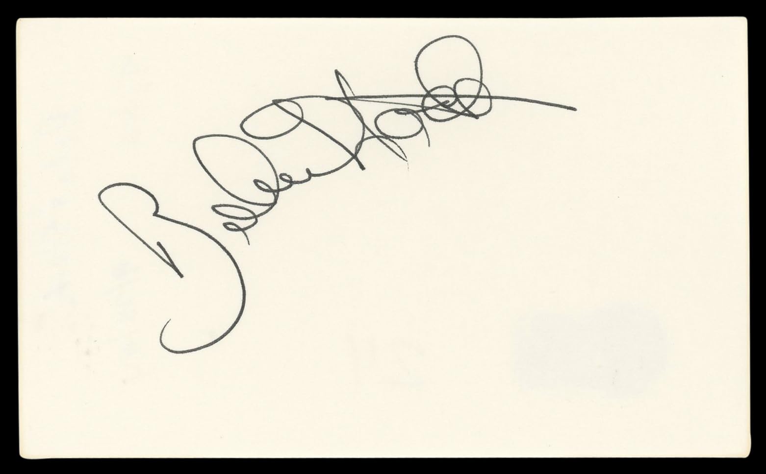 Robert Stack Airplane! Authentic Signed 3x5 Index Card Autographed BAS #BL96874