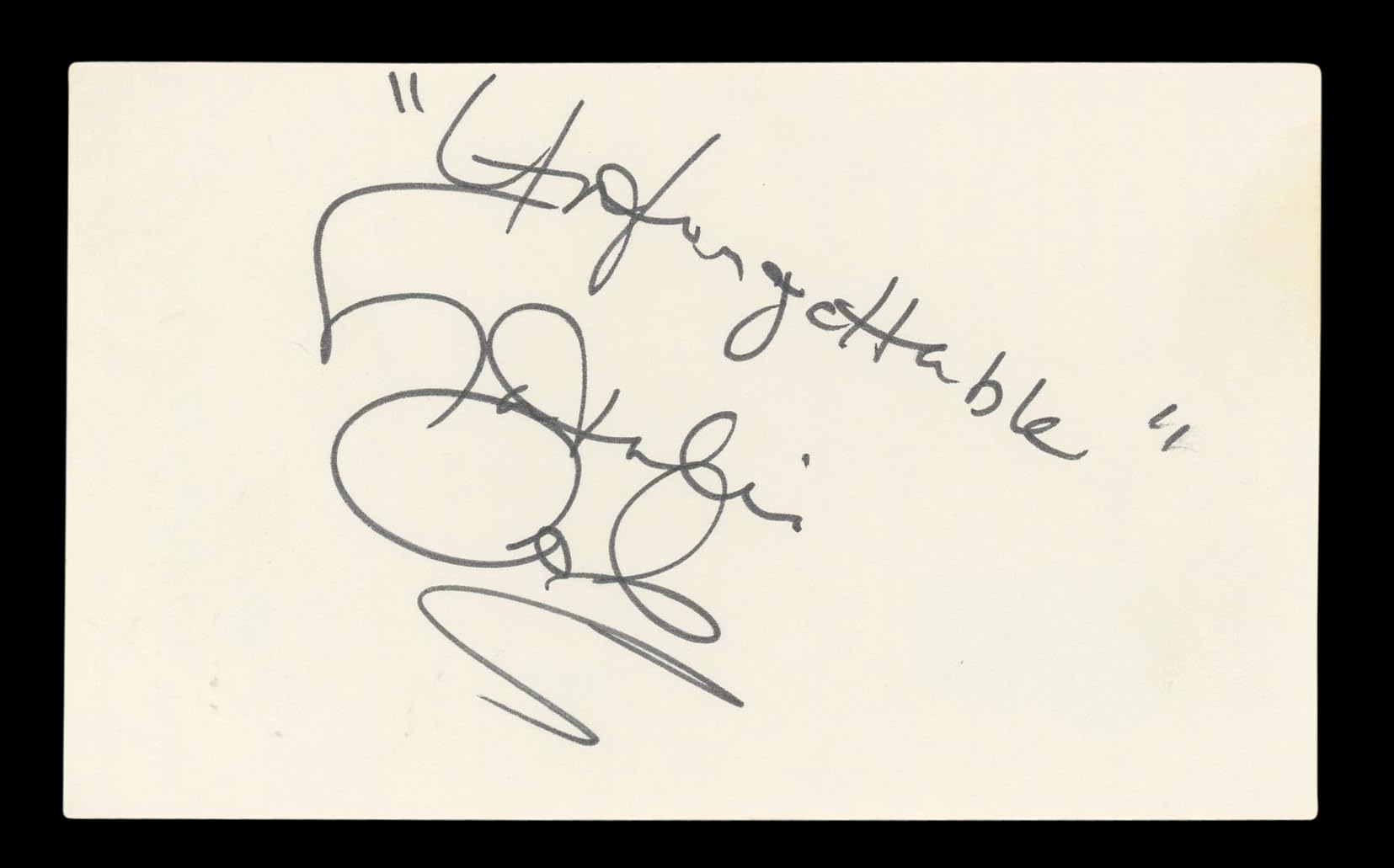 Natalie Cole "Unforgettable" Authentic Signed 3x5 Index Card BAS #BL96706