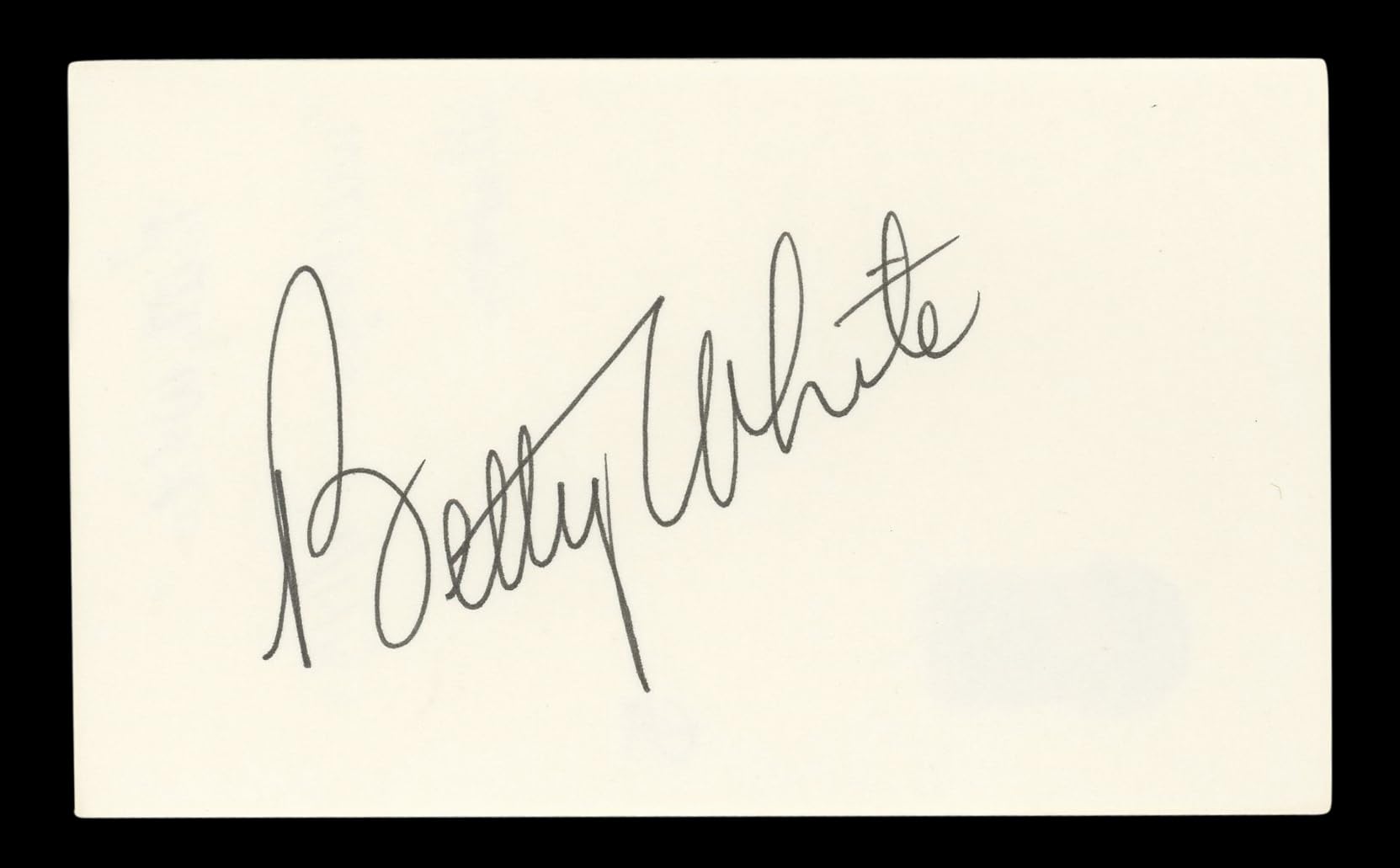 Betty White The Golden Girls Authentic Signed 3x5 Index Card BAS #BL96529