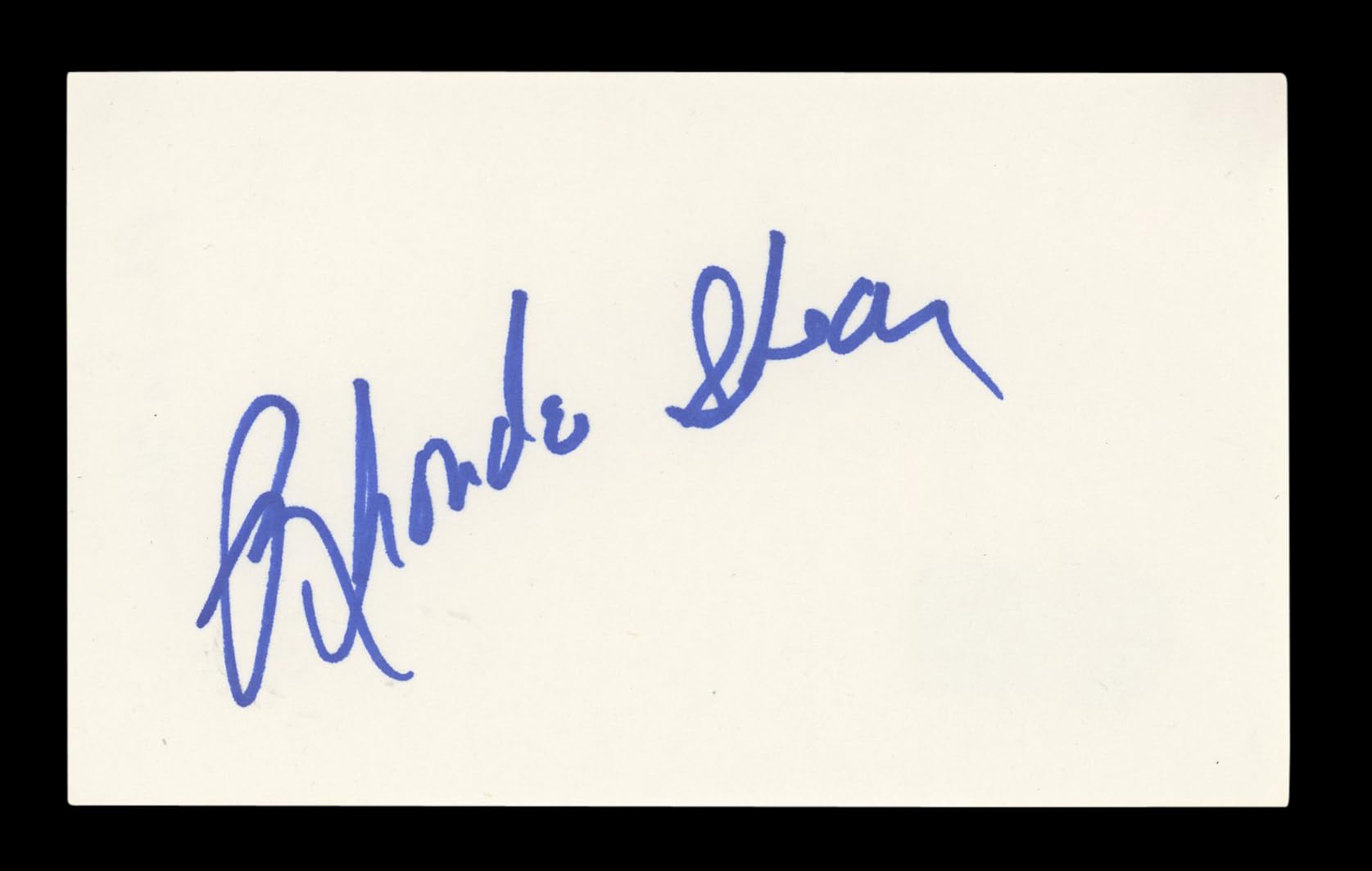 Rhonda Shear Spaceballs Authentic Signed 3x5 Index Card Autographed BAS #AD70283