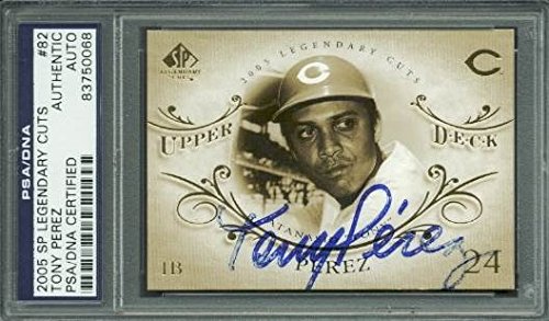 Reds Tony Perez Authentic Signed Card 2005 Sp Legendary Cuts #82 PSA/DNA Slabbed