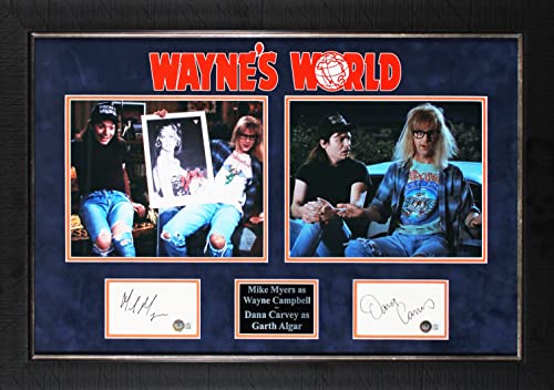 Michael Myers & Dana Carvey Wayne's World Signed Framed Display BAS #BJ63916