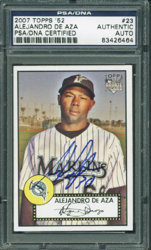 Alejandro De Aza Authentic Signed Card 2007 Topps '52 Rookie #23 PSA/DNA Slabbed