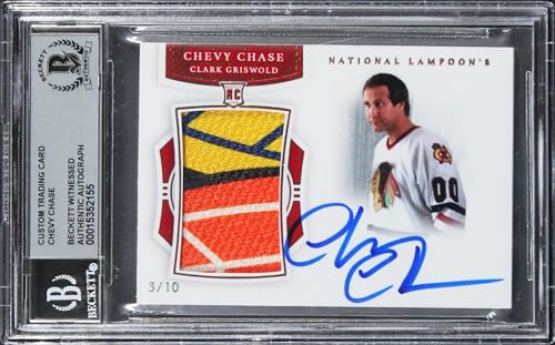Chevy Chase Christmas Vacation Signed Green #d/10 Patch Card Auto 10 BAS Slabbed
