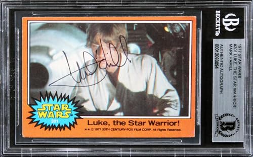Mark Hamill Star Wars Signed 1977 Star Wars #301 Card Autographed BAS Slabbed