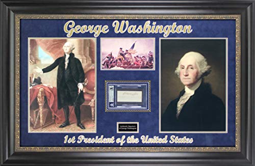 George Washington Authentic Signed & Framed 2x4.5 Cut Signature Autographed BAS