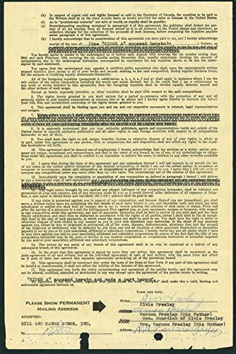 Elvis Presley Authentic Signed 8.5x13 1955 First RCA Records Contract BAS LOA