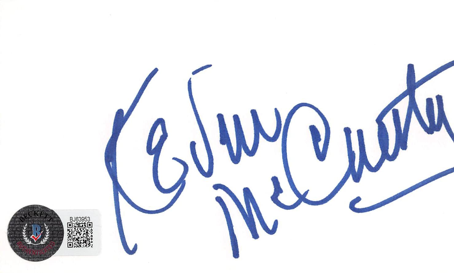 Kevin McCarthy Weekend at Bernie's Signed 3x5 Index Card BAS #BJ63953