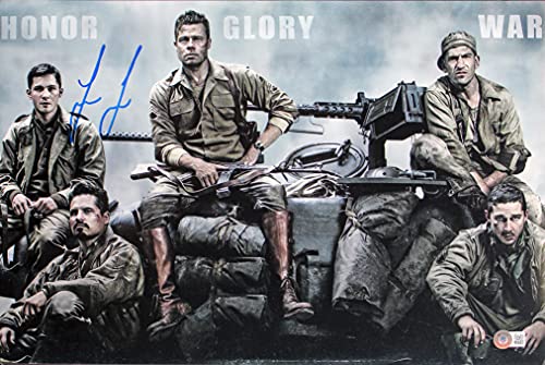 Logan Lerman Fury Authentic Signed 12x18 Photo Autographed BAS #BB22907