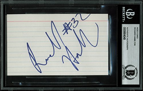 Pistons Richard Hamilton Authentic Signed 3x5 Index Card BAS Slabbed #9884049