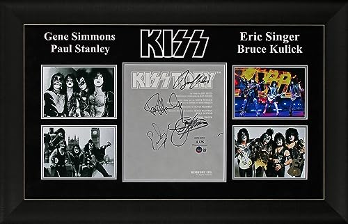 KISS (4) Simmons, Stanley, Frehley & Criss Signed Framed Display BAS #AB14592
