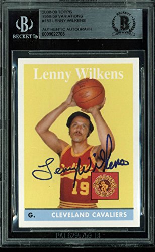 Cavaliers Lenny Wilkens Signed Card 2008 Topps 1958 Variations #183 BAS Slabbed