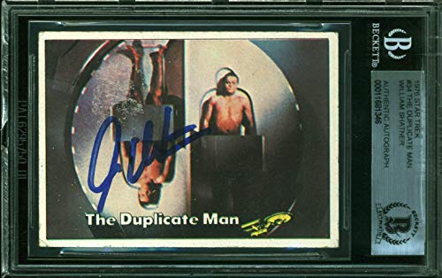 William Shatner Signed 1976 Star Trek #34 The Duplicate Man Card BAS Slabbed