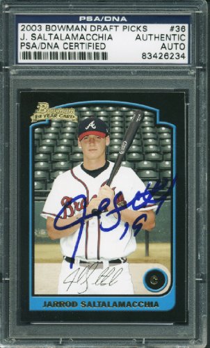 Jarrod Saltalamacchia Authentic Signed Card 2003 Bowman Rookie #36 PSA Slabbed