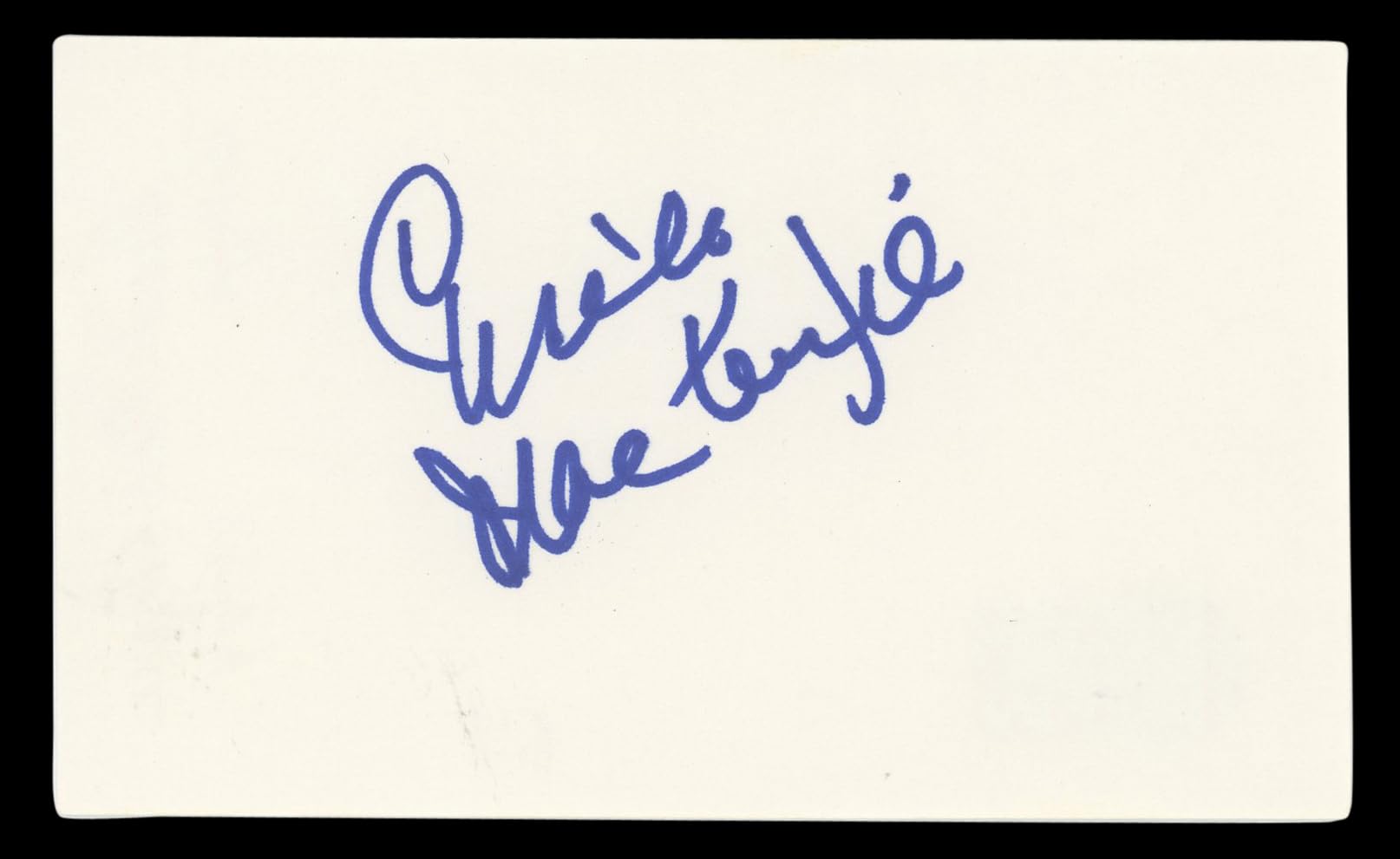 Gisele MacKenzie Your Hit Parade Authentic Signed 3x5 Index Card BAS #BL96366