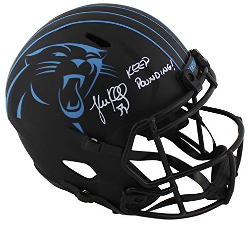 Panthers Luke Kuechly "Keep Pounding" Signed Eclipse F/S Speed Rep Helmet BAS