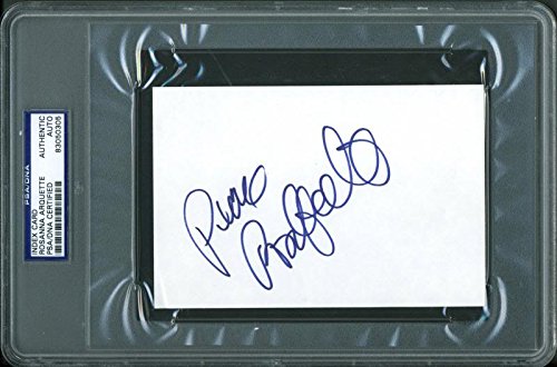 Rosanna Arquette Authentic Signed 4X6 Index Card Autographed PSA/DNA Slabbed