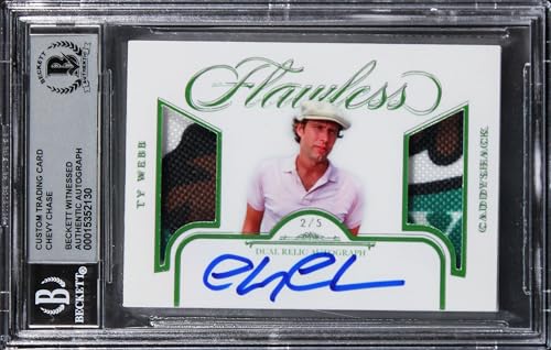 Chevy Chase Caddyshack Signed Custom Patch Silver #'d/5 Card Auto 10! BAS Slab