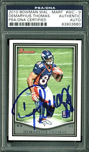 Broncos Demaryius Thomas Signed Card 2010 Bowman Wal-Mart RC #WC-9 PSA Slabbed