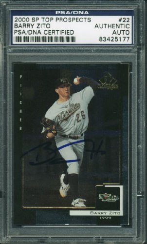 Barry Zito Authentic Signed Card 2000 Sp Prospects Rookie #22 PSA/DNA Slabbed