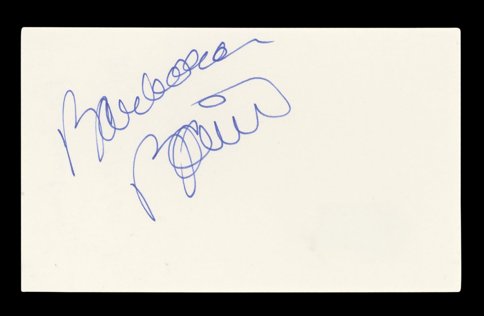 Barbara Bain Mission: Impossible Signed 3x5 Index Card Autographed BAS #AD70342