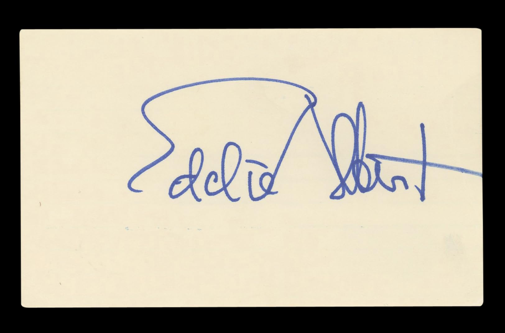 Eddie Albert Green Acres Signed 3x5 Index Card Autographed BAS #AD70161