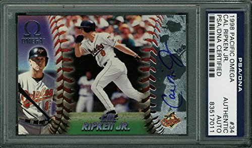 Orioles Cal Ripken Jr. Authentic Signed Card 1998 Pacific Omega #34 PSA Slabbed