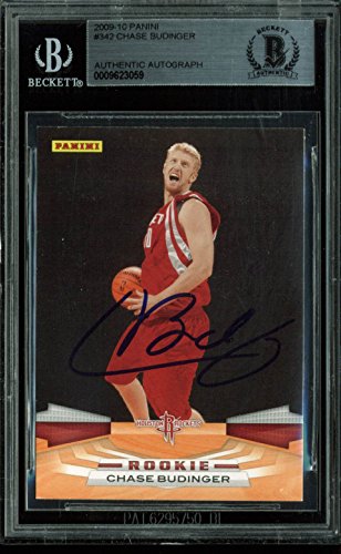 Rockets Chase Budinger Authentic Signed Card 2009 Panini #342 BAS Slabbed