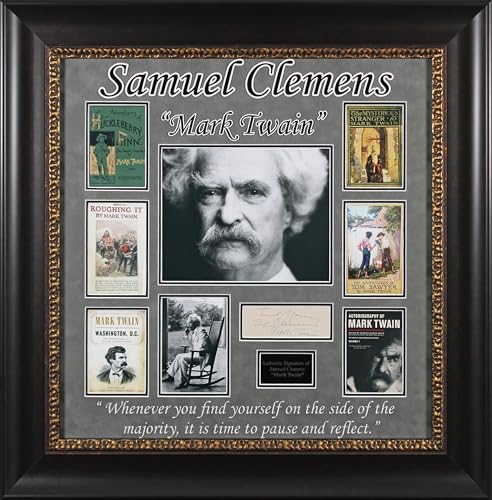 Samuel Clemens "Truly Yours Mark Twain" Signed & Framed 1.75x5 Cut BAS #AD64302