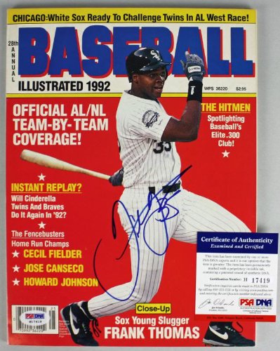 White Sox Frank Thomas Authentic Signed 92 Baseball Illustrated PSA/DNA #H17419
