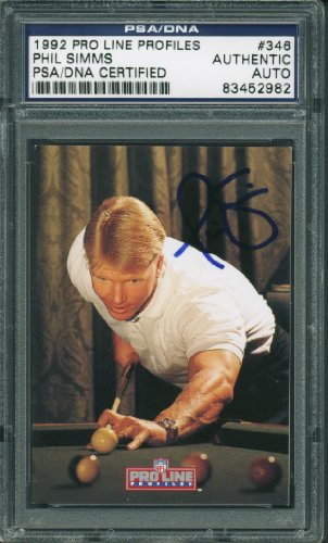 Giants Phil Simms Authentic Signed Card 1992 Pro Line #346 PSA/DNA Slabbed