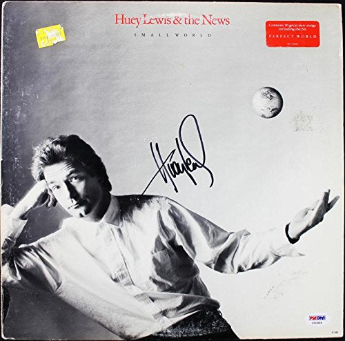 Huey Lewis Small World Signed Album Cover W/ Vinyl Autographed PSA/DNA #U50986