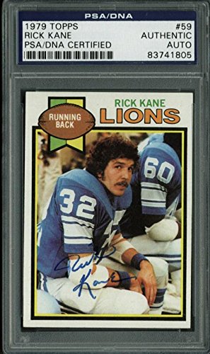 Lions Rick Kane Authentic Signed Card 1979 Topps #59 PSA/DNA Slabbed