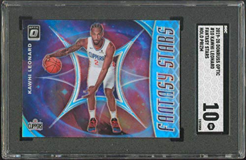 Kawhi Leonard 2019 Donruss Optic #10 Fantasy Stars Holo Prizm Card Graded 10 SGC