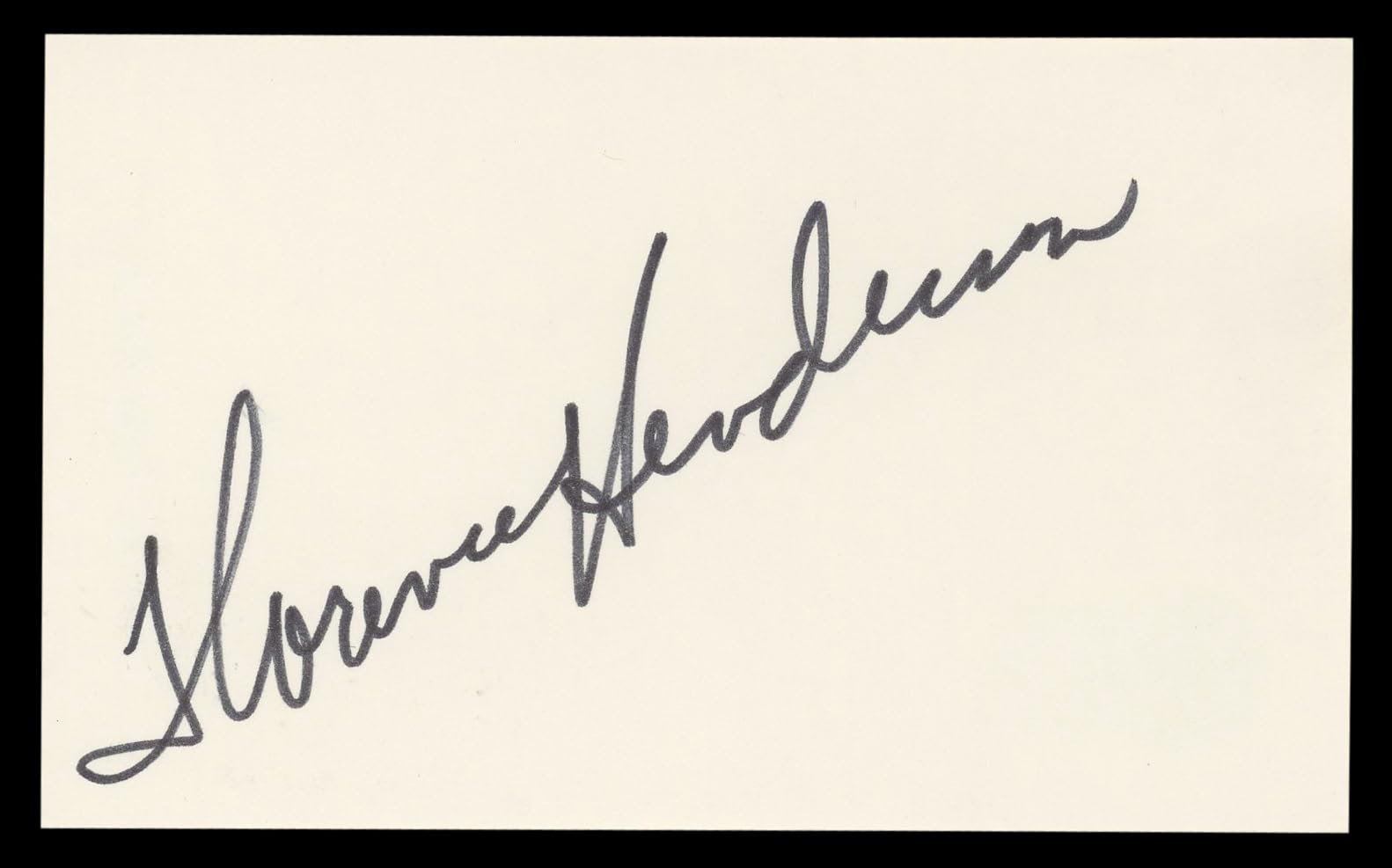 Florence Henderson The Brady Bunch Authentic Signed 3x5 Index Card BAS #BL98862