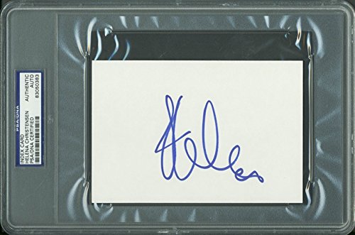 Helena Christensen Authentic Signed 4x6 Index Card Autographed PSA/DNA Slabbed 2