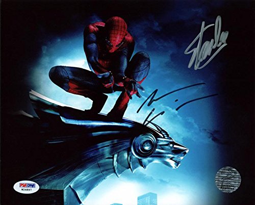 Stan Lee & Andrew Garfield Spider-Man Signed Authentic 8X10 Photo PSA #W24897
