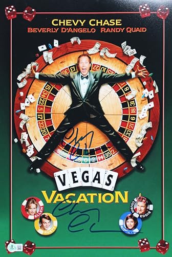 Chevy Chase Vegas Vacation Authentic 2x Signed 12x18 Photo BAS #1W377550