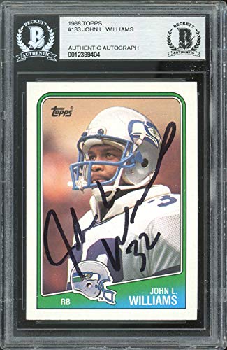 Seahawks John L. Williams Authentic Signed 1988 Topps #133 Card BAS Slabbed