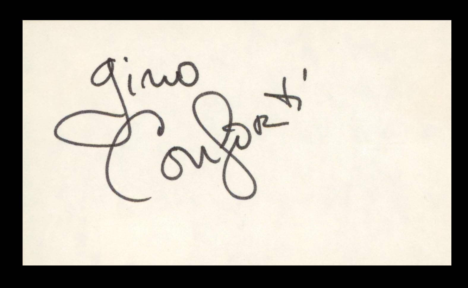 Gino Conforti Three's Company Authentic Signed 3x5 Index Card BAS #BP00906